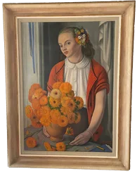 Portrait de femme aux fleurs